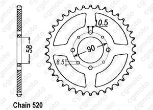 Kit chaine Honda Ca 125 Rebel