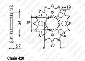 Kit chaine Honda Cr-f 150 Grandes Roues